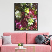 Magenta Orchid Botanical Art キャンバスプリント (インサイチュ (リビング))