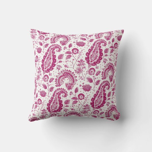 Magenta Paisley Pattern クッション (裏面)