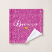 Magenta Pink Mosaic Glass Tile Bold Abstract ウォッシュタオル (ウォッシュタオル)
