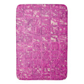 Magenta Pink Mosaic Glass Tile Bold Abstract バスマット (正面縦)