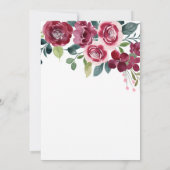 Magenta Pink Rose Floral Botanical Birthday 招待状 (裏面)