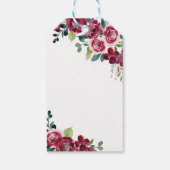 Magenta Pink Rose Floral Greenery Birthday ギフトタグ (裏面)