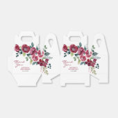 Magenta Pink Rose Floral Greenery Birthday フェイバーボックス (折り畳みなし)