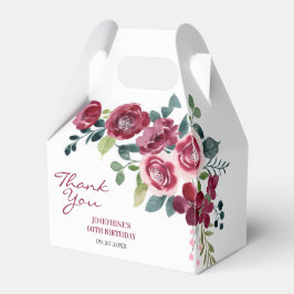 Magenta Pink Rose Floral Greenery Birthday フェイバーボックス