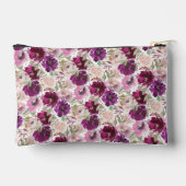 Magenta Pink Watercolor Flowers アクセサリーポーチ (裏面)