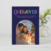 Magenta Pop Xmas Baby Birth Announcement Photo シーズンカード (スタンド正面)