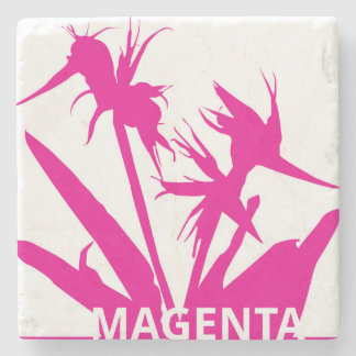 MAGENTA - Posavasos con Flor del paraíso en fucsia ストーンコースター
