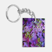 Magenta Purple blue yellow Hydrangeas flower Bride キーホルダー (正面左)