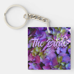 Magenta Purple blue yellow Hydrangeas flower Bride キーホルダー