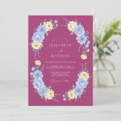 Magenta Splendid Botanical Wedding 招待状 (スタンド正面)