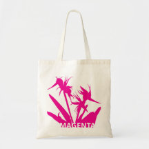MAGENTA - Tote bag con Flor del paraiso 