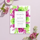 Magenta Verdant Bloom Wedding 招待状