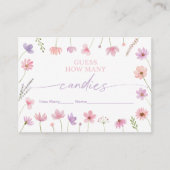 Magenta Violet Wildflower Guess How Many Shower Ga エンクロージャーカード (正面)