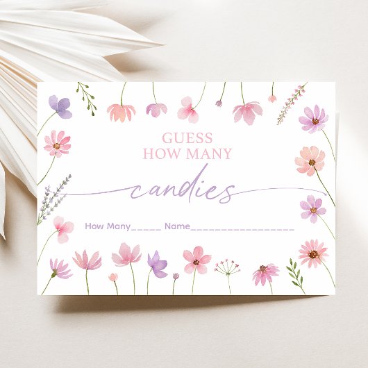 Magenta Violet Wildflower Guess How Many Shower Ga エンクロージャーカード