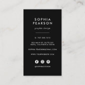 Magenta Watercolor Blot | Vertical Social Media 名刺 (裏面)