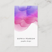 Magenta Watercolor Blot | Vertical Social Media 名刺 (正面)