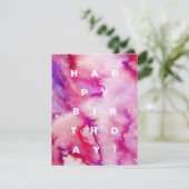 Magenta watercolor tie-dye Birthday Card シーズンカード (スタンド正面)