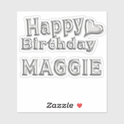 Maggie Happy Birthday silver Aufkleber Sticker シール (シート)