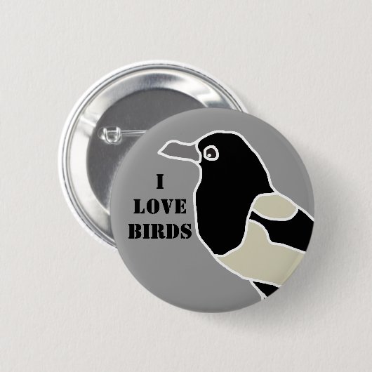Maggie magpie/I愛鳥 缶バッジ (正面&裏面)