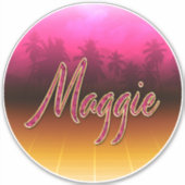 Maggie Vorname Name golden pink Aufkleber Sticker シール (正面)