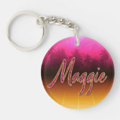 Maggie Vorname Name golden pink Schlüsselanhänger キーホルダー (正面)