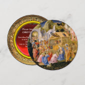 MAGI Fra Angelicoの崇拝，宝石，クリスマス 招待状 (正面/裏面)