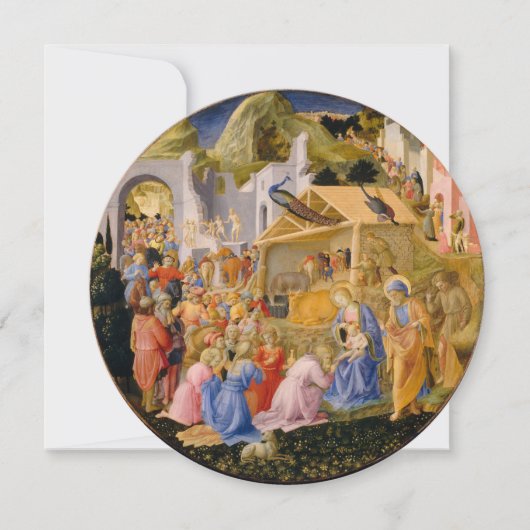 MAGI Fra Angelicoの崇拝，宝石，クリスマス 招待状 (正面)