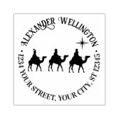 Magi Wisemen Kings 3、スター・ラウンド・ネーム・アドレス ラバースタンプ (インプリント)