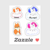 Magic baby unicorns fantasy art シール (シート)