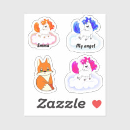 Magic baby unicorns fantasy art シール