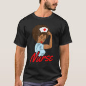 Magic Black Nurse Melanin Black History Pride Nurs Tシャツ (正面)