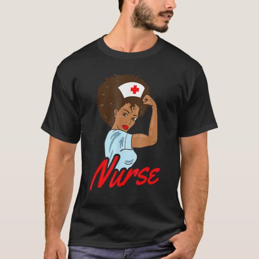 Magic Black Nurse Melanin Black History Pride Nurs Tシャツ (正面)