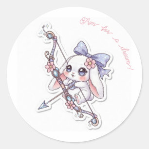 Magic Bow Bunny - Dreamy Fantasy Adventure Kawaii ラウンドシール