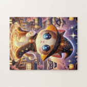 Magic Cat & Japanese Castle | Fantasy Puzzle ジグソーパズル (横)