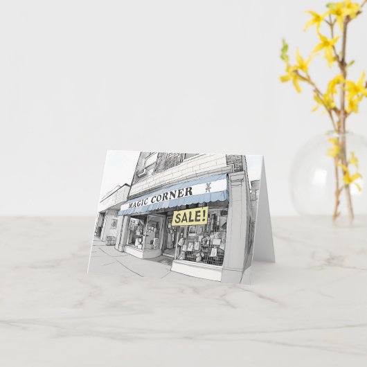 Magic Corner Raleigh NC Illustration カード (黄色い花)