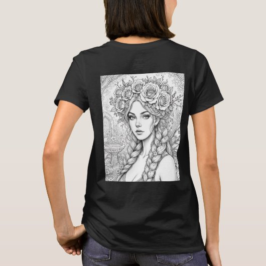 Magic Fairy Line Art – Double Sided Fae T-Shirt Tシャツ (裏面)