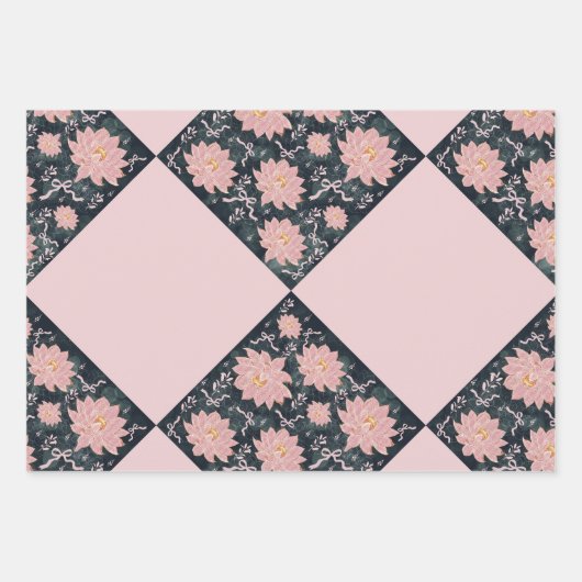 Magic florals with glitter design ラッピングペーパーシート (正面3)