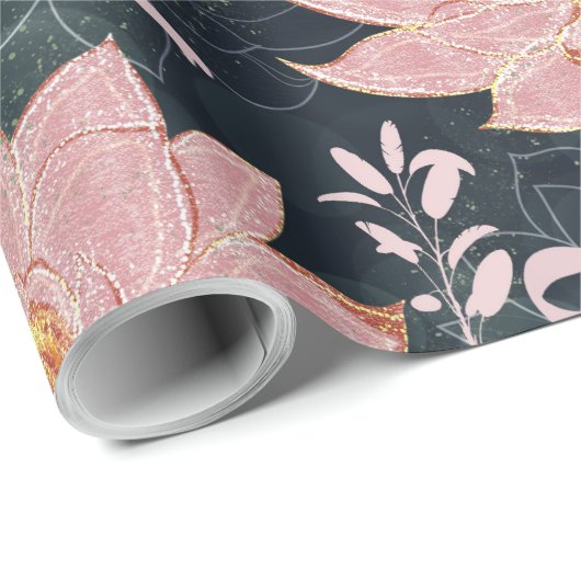 Magic florals with glitter design ラッピングペーパー (ロールコーナー)
