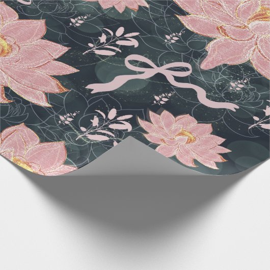 Magic florals with glitter design  ラッピングペーパー (角)