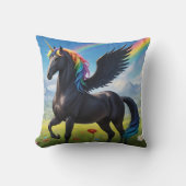 Magic Friesenpferd Alicorn Kissen クッション (正面)