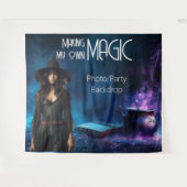 Magic Halloween Party Witchy Star Shot Backdrop タペストリー (正面(横))