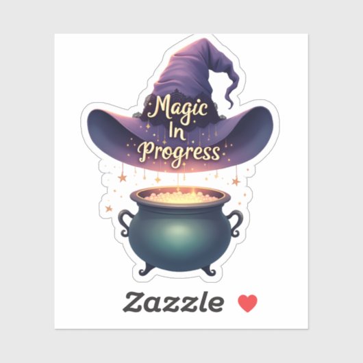 "Magic In Progress" Witch Hat Halloween Sticker シール (シート)