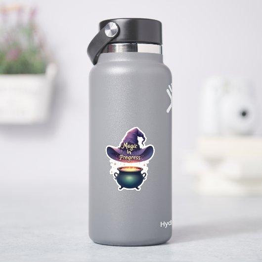 "Magic In Progress" Witch Hat Halloween Sticker シール (HydroFlask)