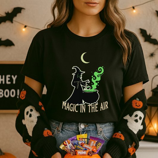 Magic in the Air Halloween Witch  Tシャツ