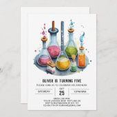 Magic Lab Chemistry Scientist誕生日 招待状 (正面/裏面)