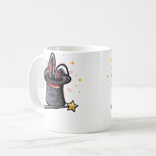 Magic Magician Hat Rabbit In A Hat Magic Wand コーヒーマグカップ (正面左)