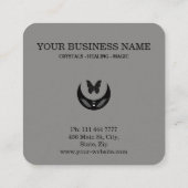 Magic Moon Feathers Moth Boho Universe スクエア名刺 (裏面)