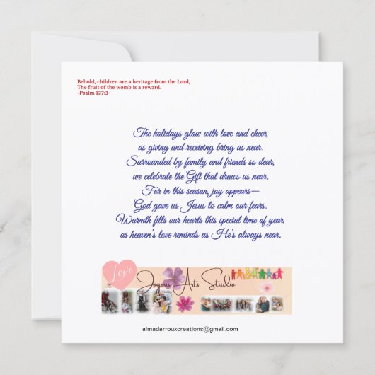 'Magic of Childhood' Flat Greeting Card カード (裏面)