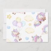 Magic One Rainbow Unicorn 1st Birthday Photo 招待状 (裏面)