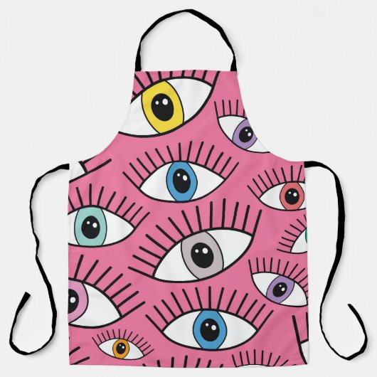 Magic pattern with colorful eyes. Mystic backgroun エプロン (正面)